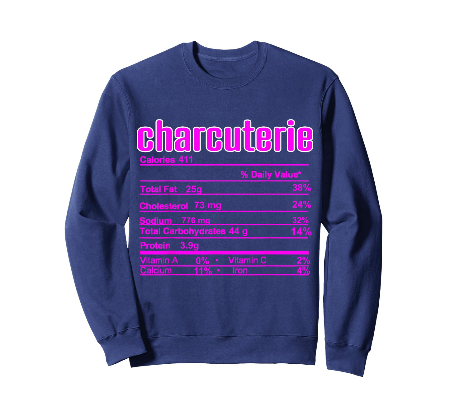 Thanksgiving Christmas Charcuterie Nutrition Fact T-Shirt