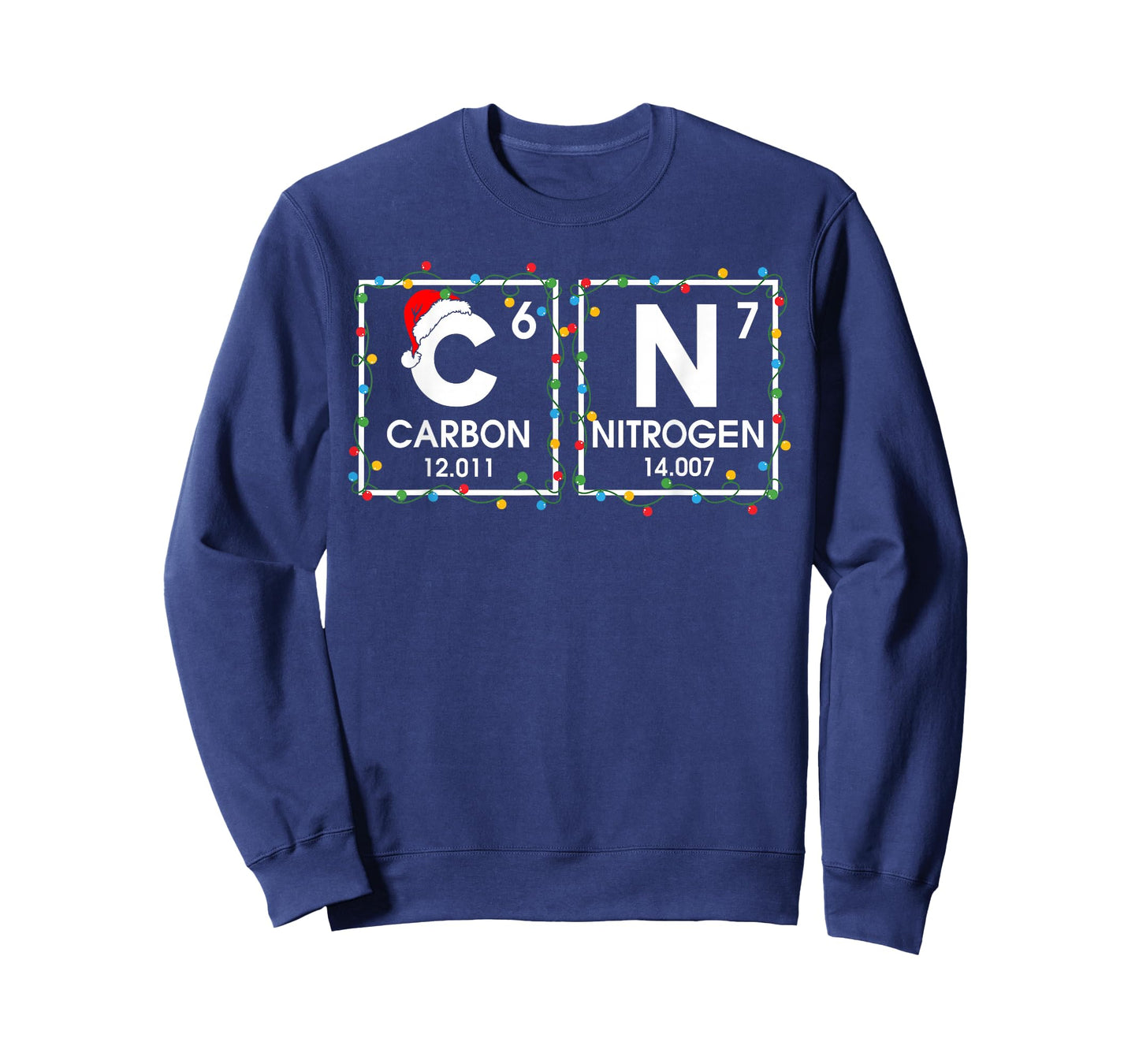 Six Seven Christmas Carbon Nitrogen 67 Funny Science Teacher T-Shirt