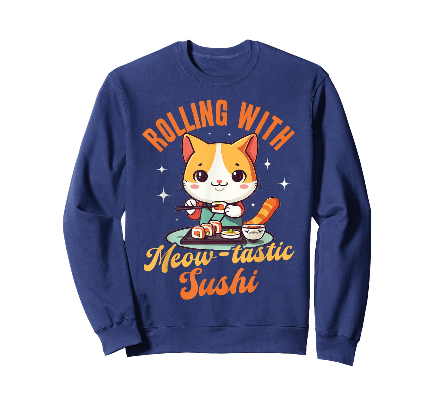 Sushi Roll Cat Neko Japanese Food Anime Kawaii T-Shirt for Men Women Kids