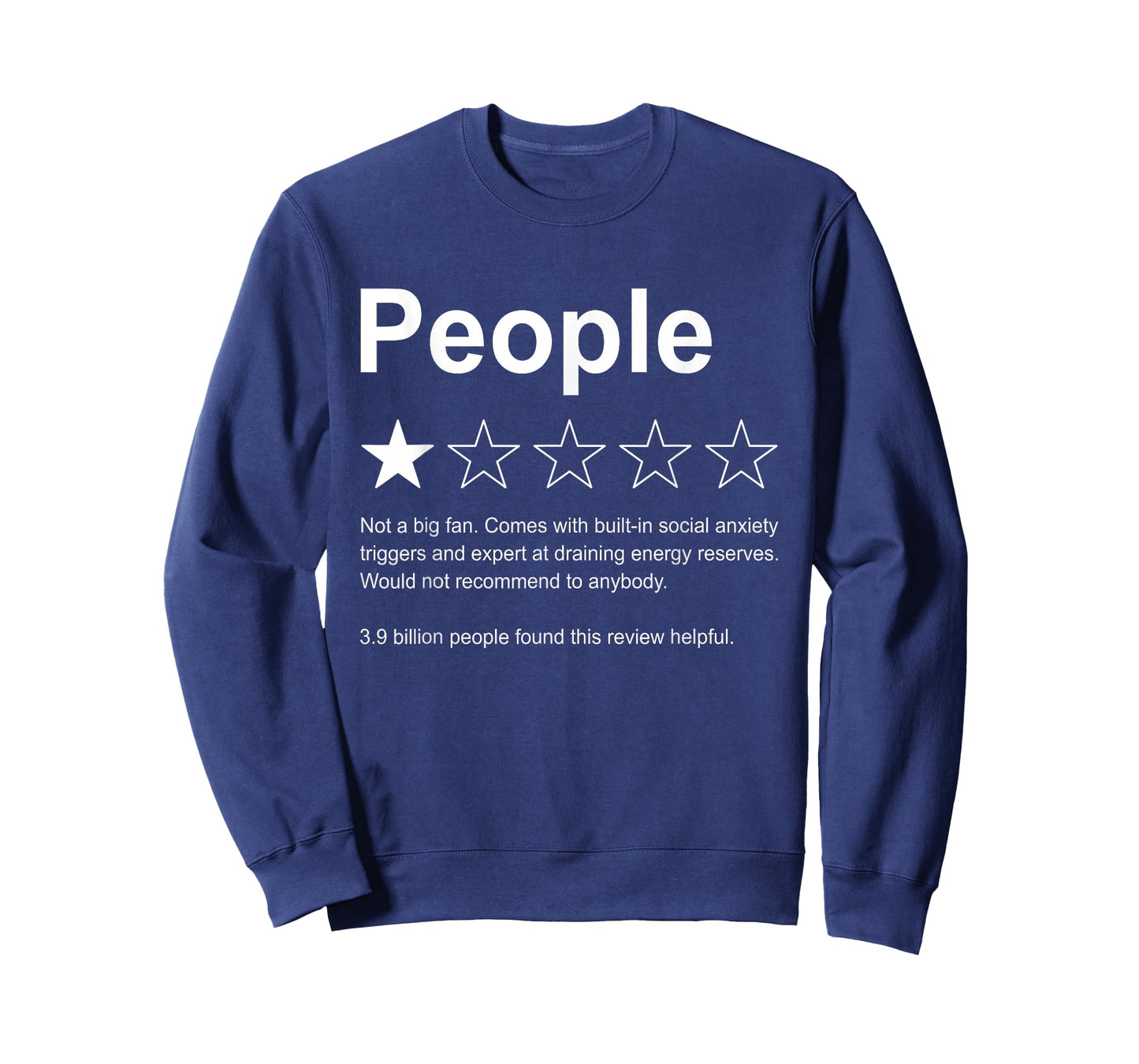 People One Star Rating Would Not Recommend Funny Introverts T-Shirt
