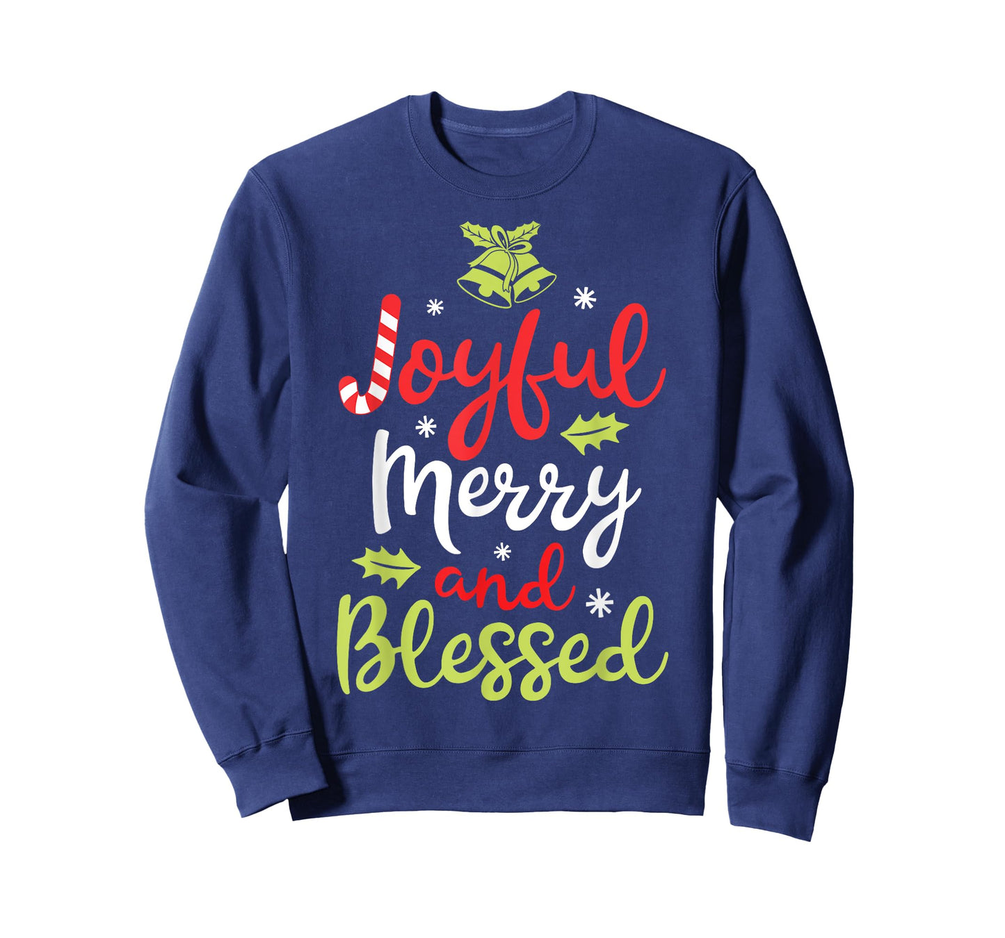 Joyful Merry and Blessed Christmas Women Girls Xmas Holiday T-Shirt