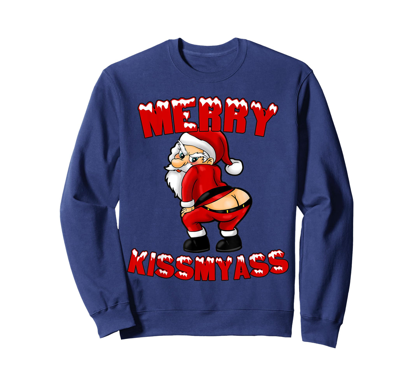 Hilarious Merry Kissmyass Christmas Santa T-Shirt T-Shirt