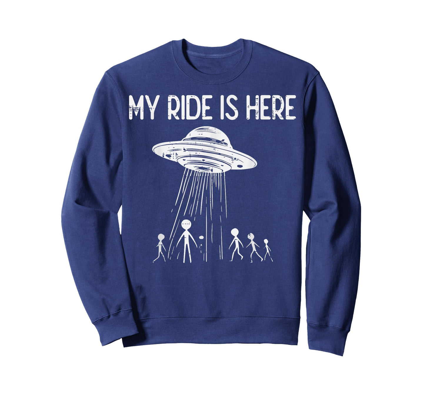 Alien UFO My Ride is Here Funny Flying Saucer Kids Men Women T-Shirt