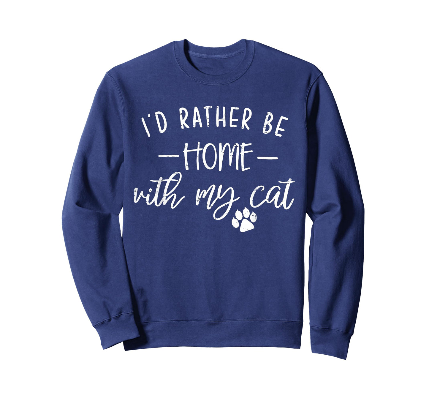 Vintage Retro I'd Rather be Home with My Cat Funny T-Shirt