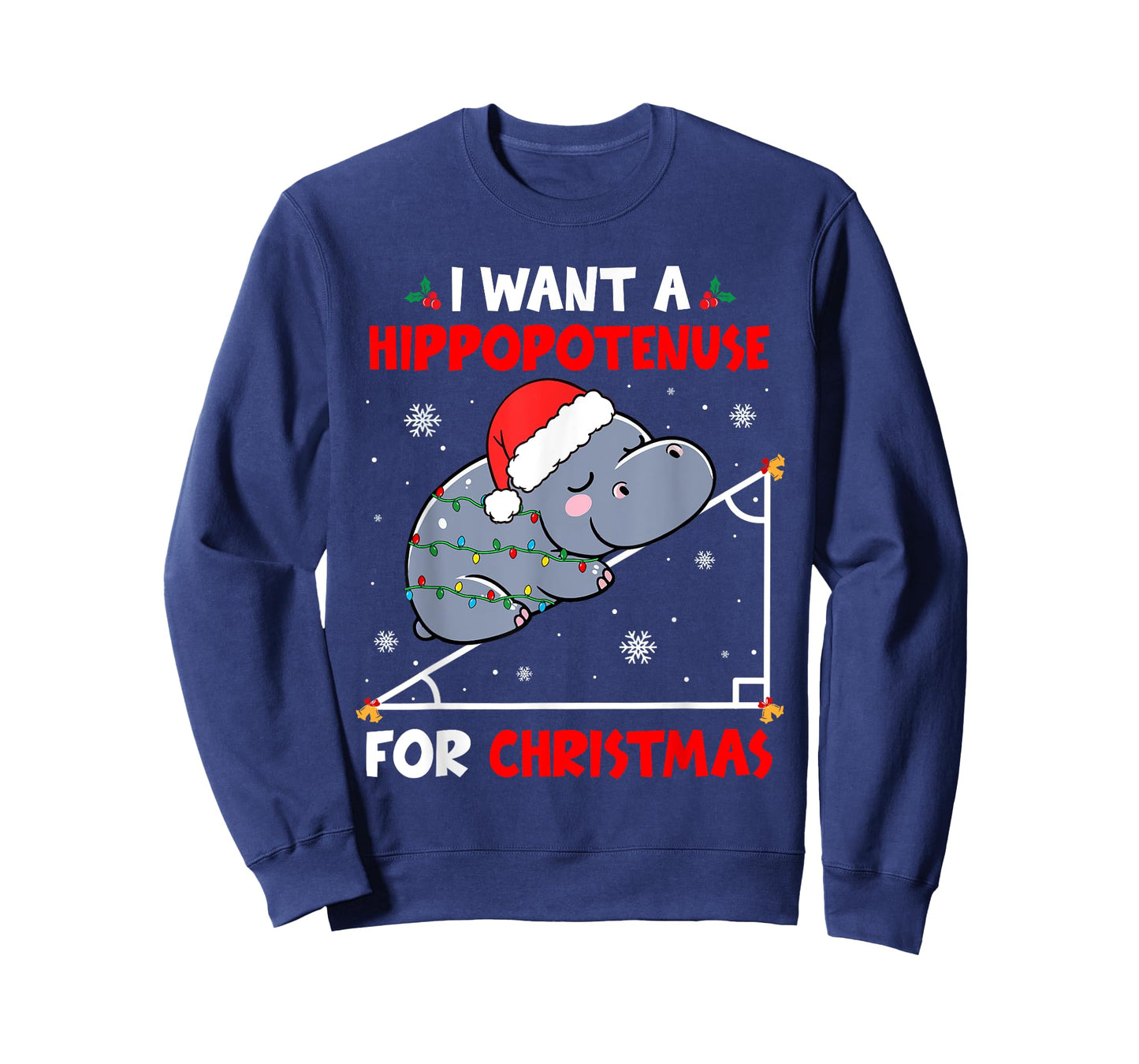 A Hippopotamus For Xmas Hypotenuse Math Teacher Students T-Shirt