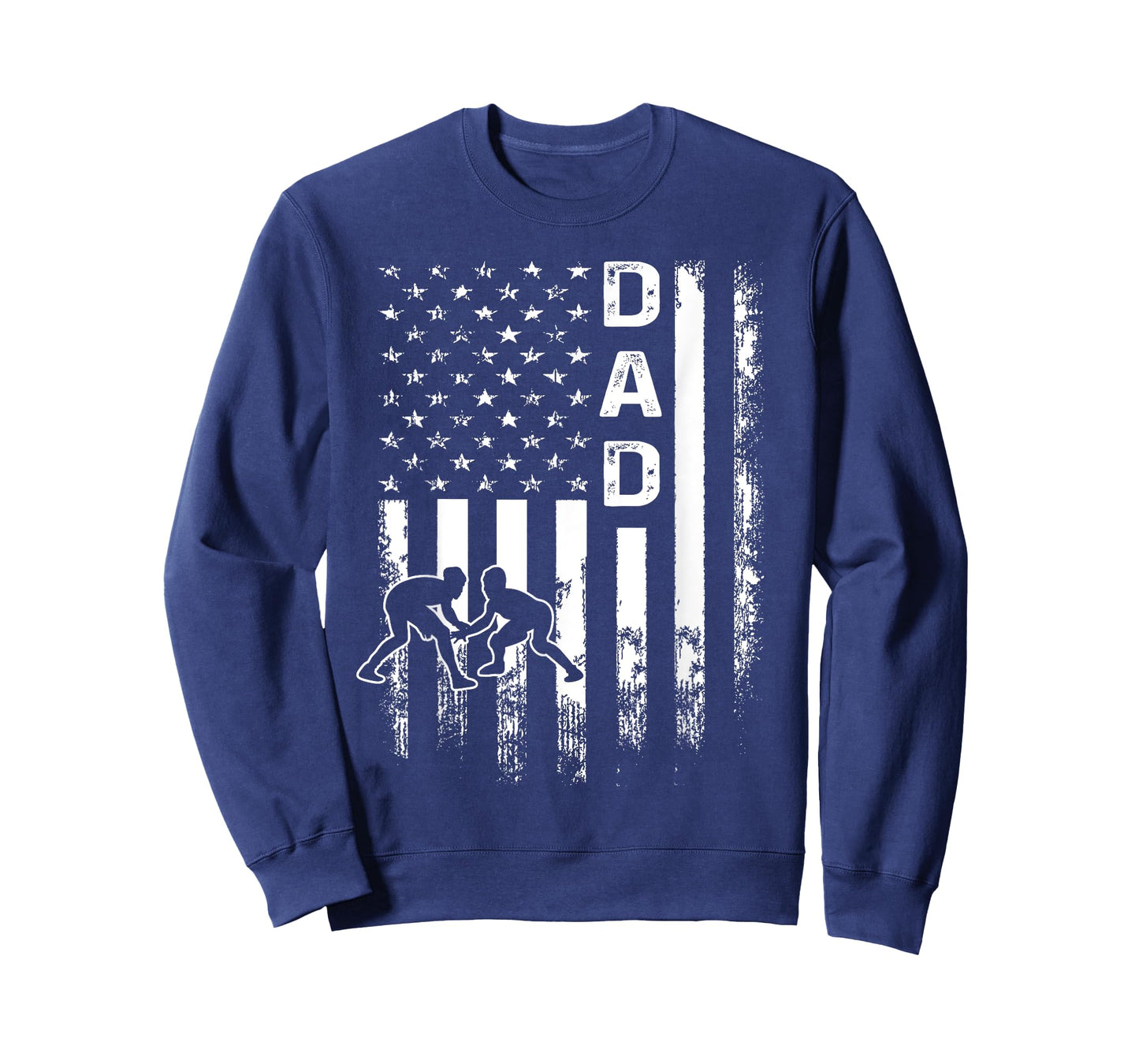 Wrestling Dad American Flag Vintage Christmas Xmas T-Shirt