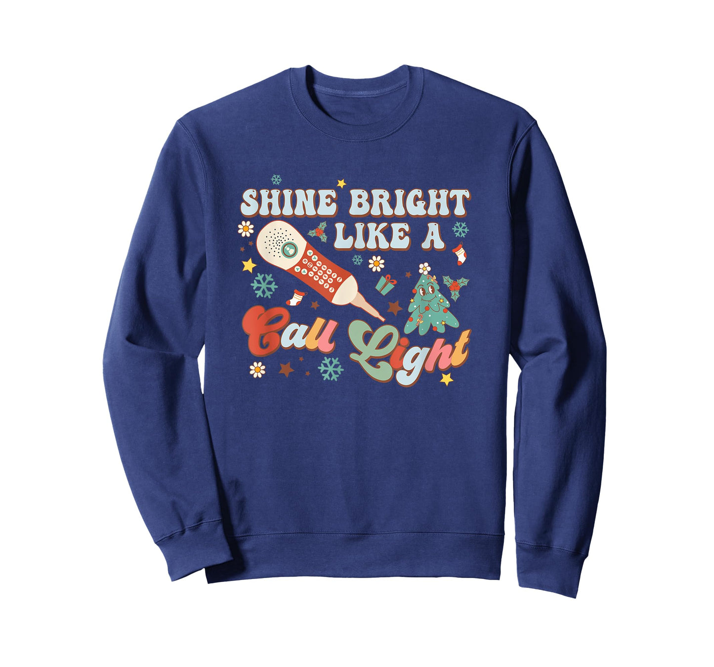 Christmas Xmas Nurse Nursing Shines Bright Like A Call Light T-Shirt