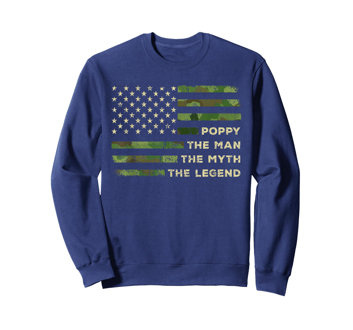 Poppy The Man The Myth The Legend Camo US Flag Father's Day T-Shirt