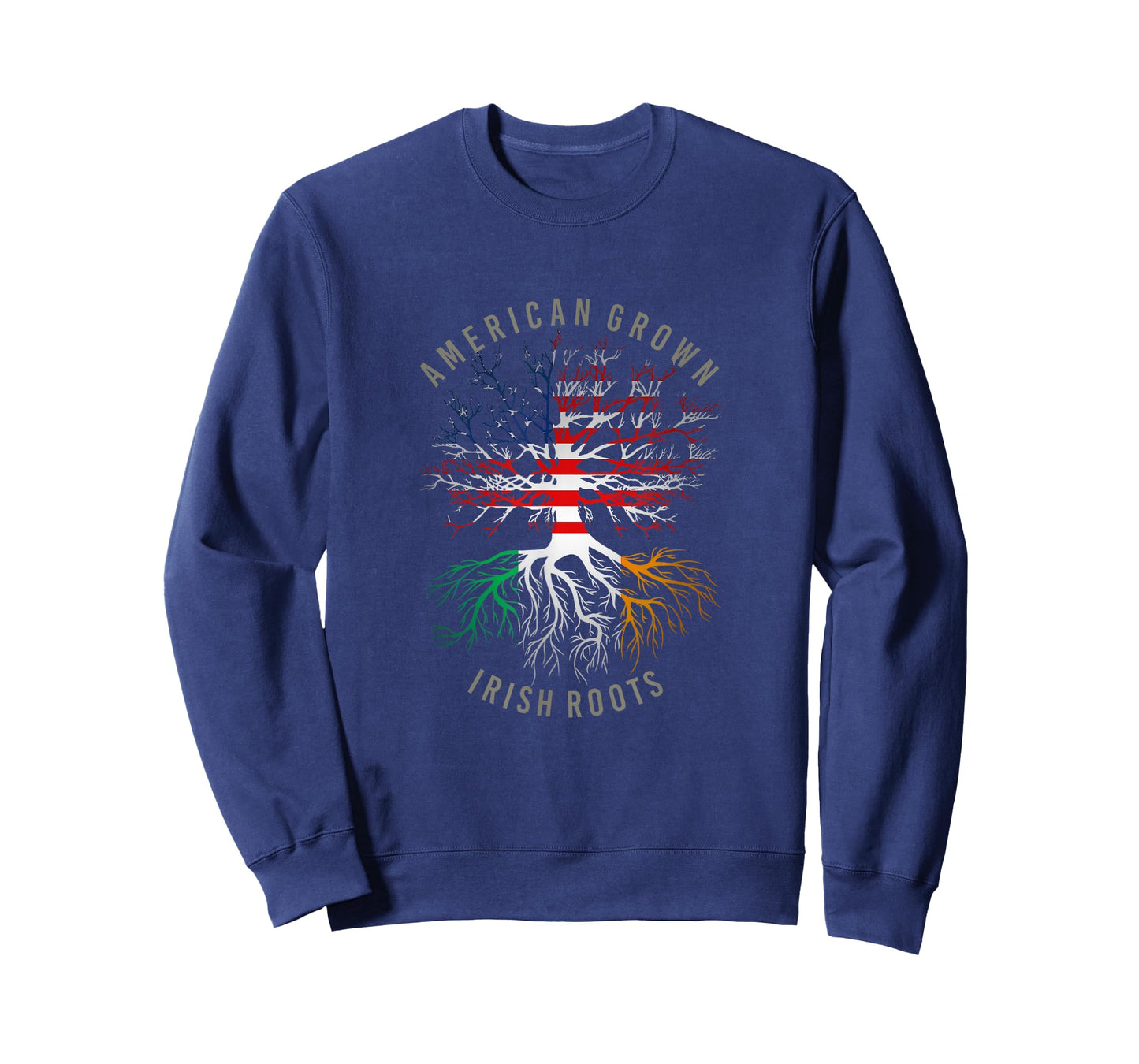 American Grown Irish Roots USA Ireland Flag Heritage Tree T-Shirt