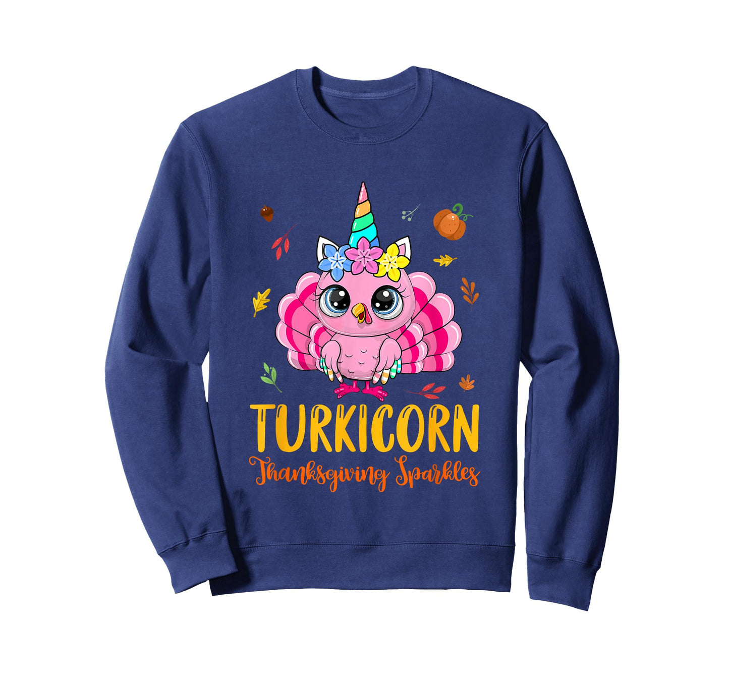 Cute Unicorn Turkey Funny Thanksgiving Turkicorn Girl Kids T-Shirt