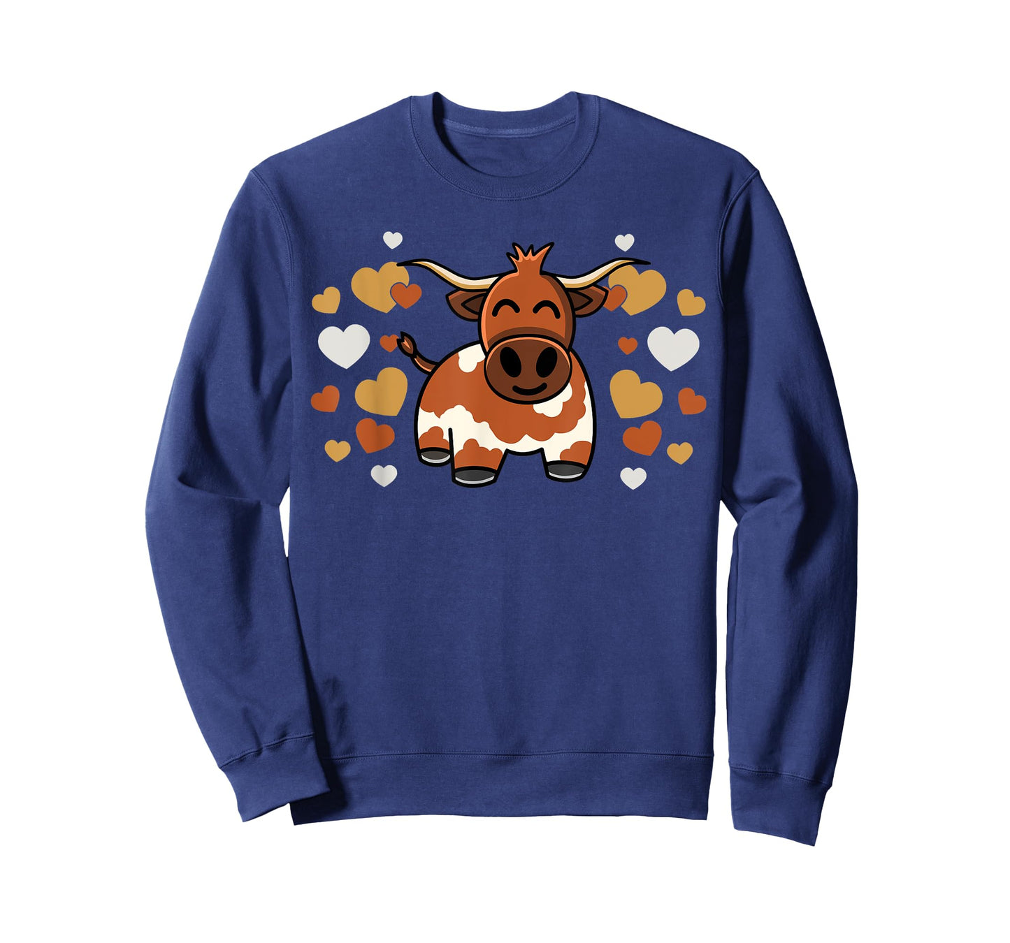 Cute Longhorn Cow With Hearts for Longhorn Cow Lovers T-Shirt