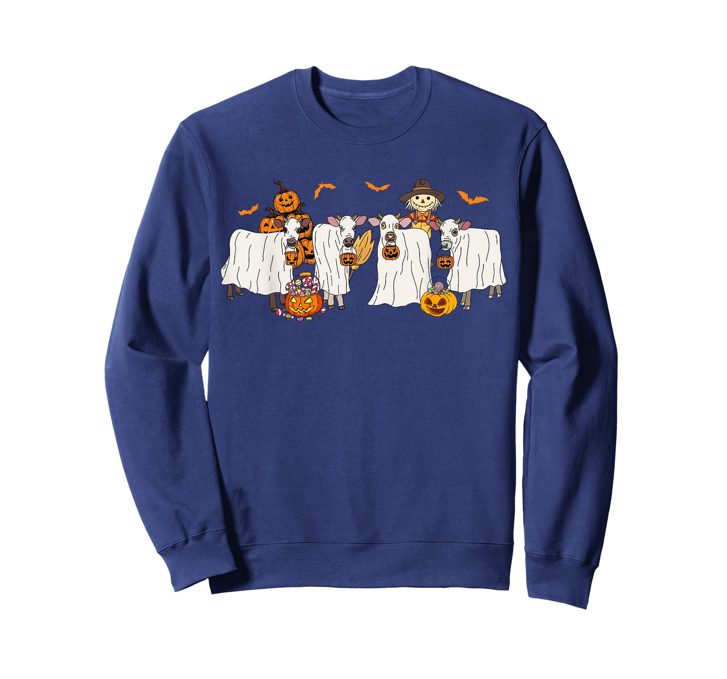 Cow Dressed As Ghost Farm Animal Halloween Costume T-Shirt