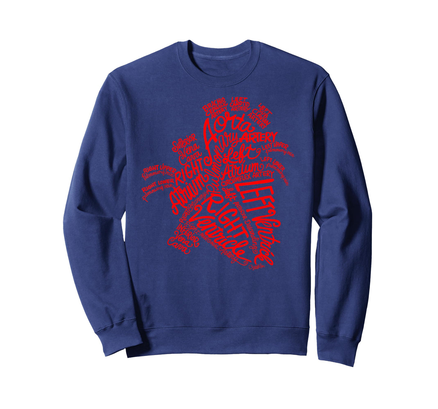 Anatomical Heart Word Art in Red T-shirt for Men Women Kids T-Shirt