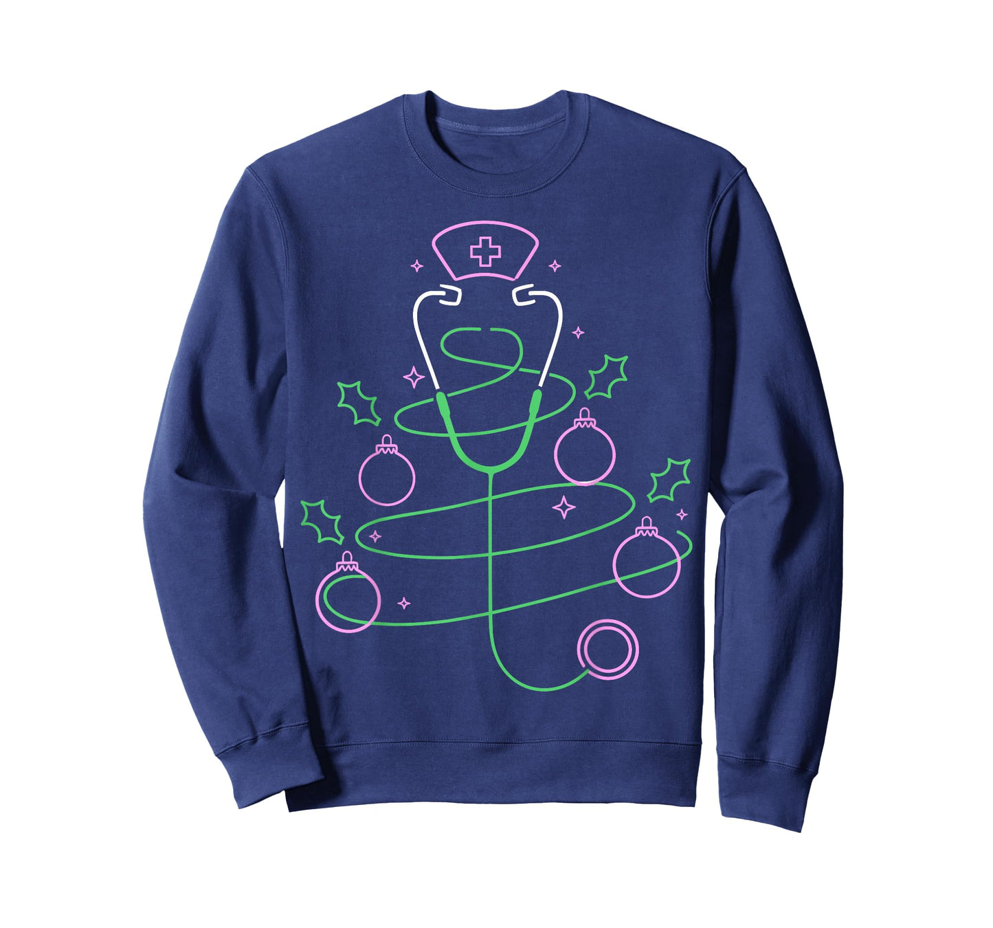 Christmas Tree Stethoscope Nurse Christmas T-Shirt