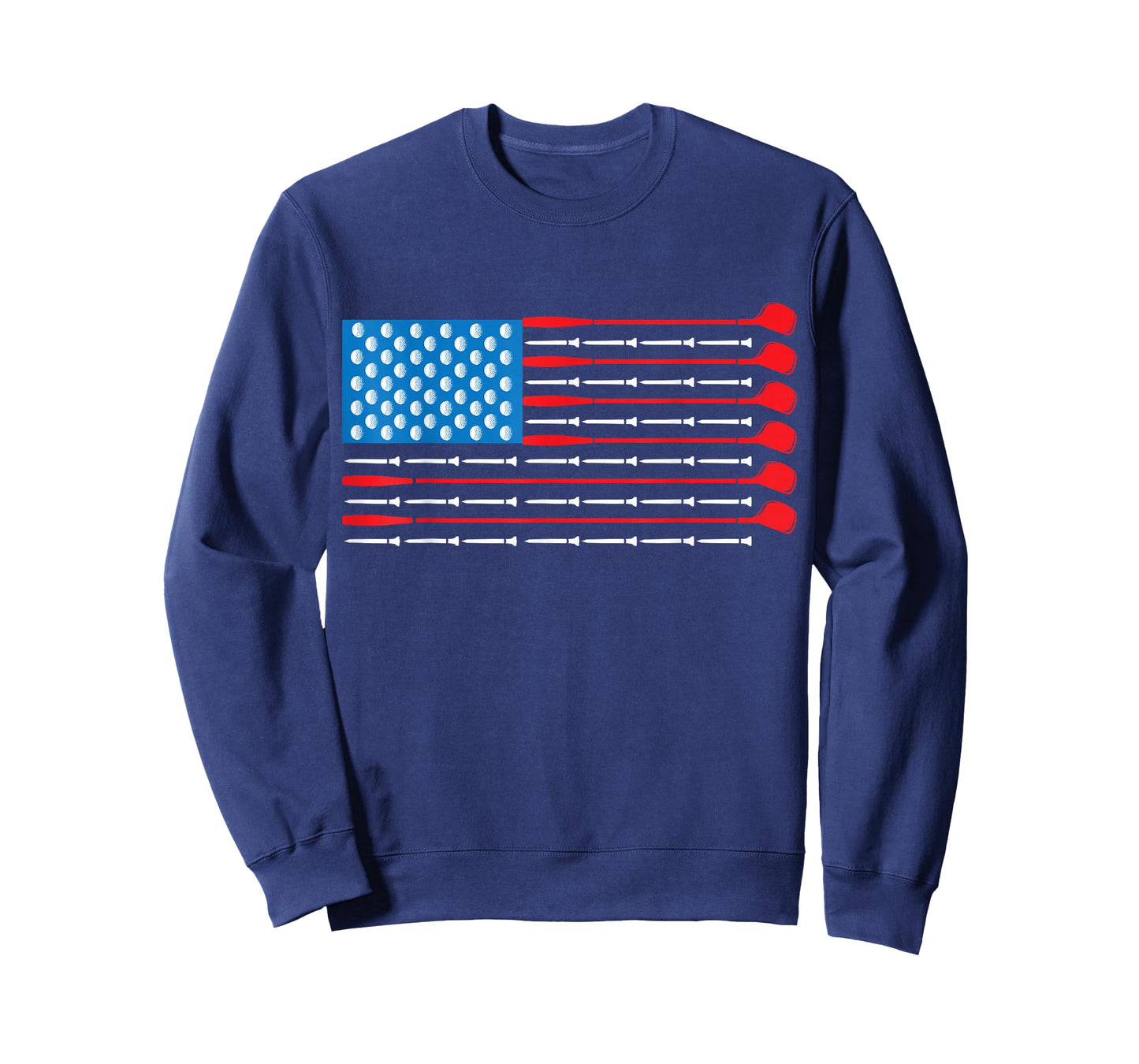 Patriotic Golf Shirt - USA Flag Golf Clubs & Golf Balls Tee T-Shirt