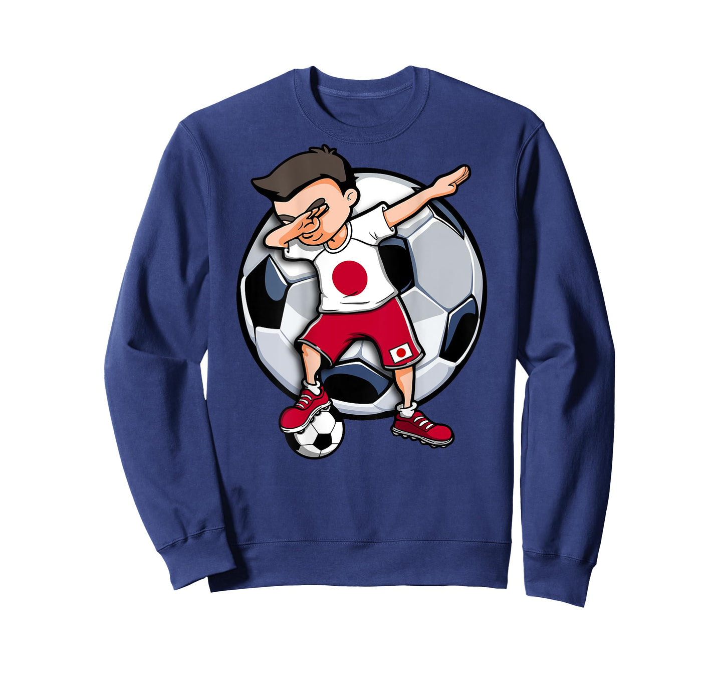 Dabbing Soccer Boy Japan Football Fans Jersey Japanese Flag T-Shirt