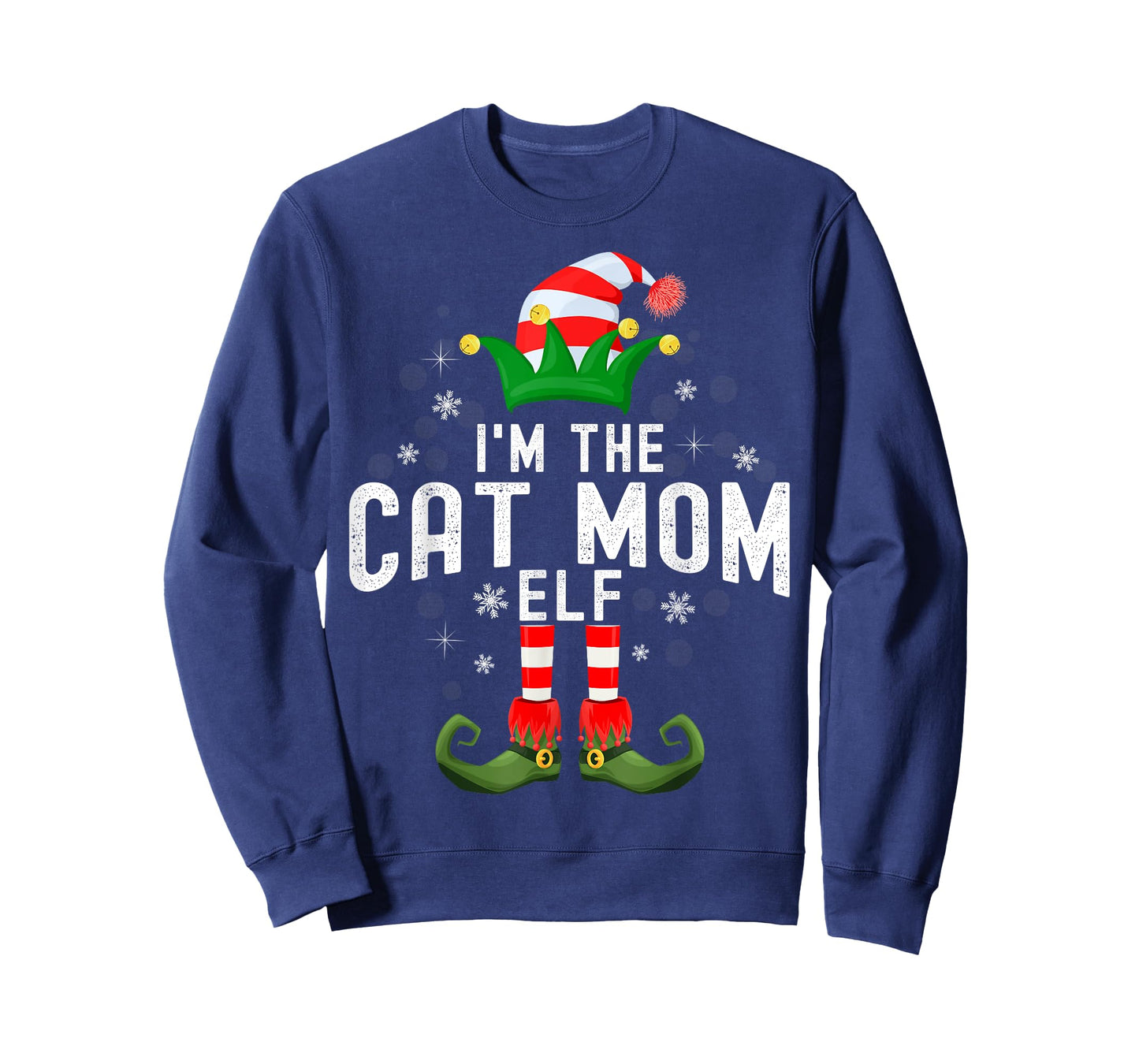 I'm The Cat Mom Elf Christmas Family PJS Costume T-Shirt