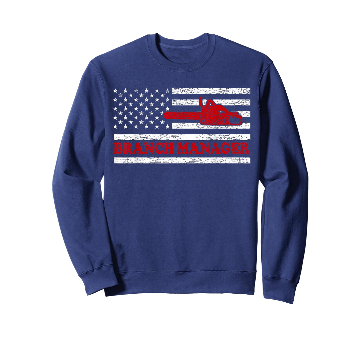 Funny Retro Vintage American Flag Chainsaw Branch Manager T-Shirt