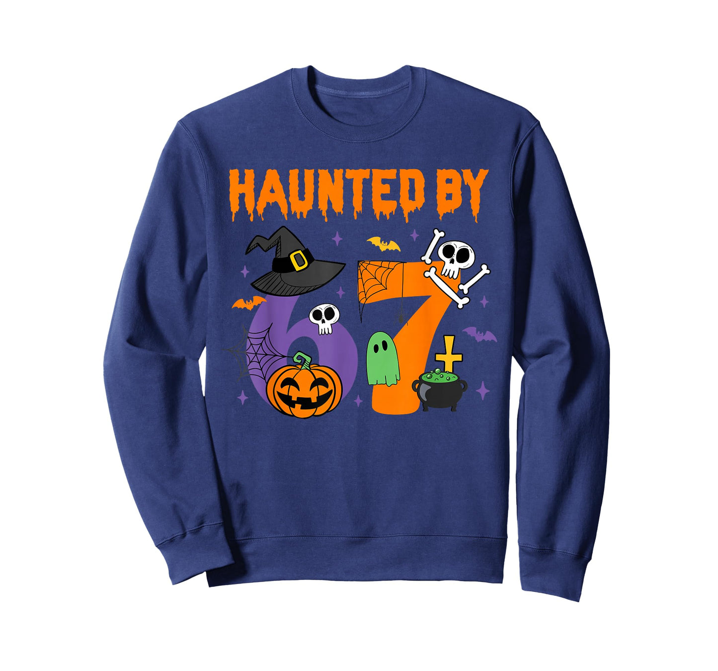 Haunted by 67 – Funny Six Seven Meme 6 7 Halloween Costume T-Shirt