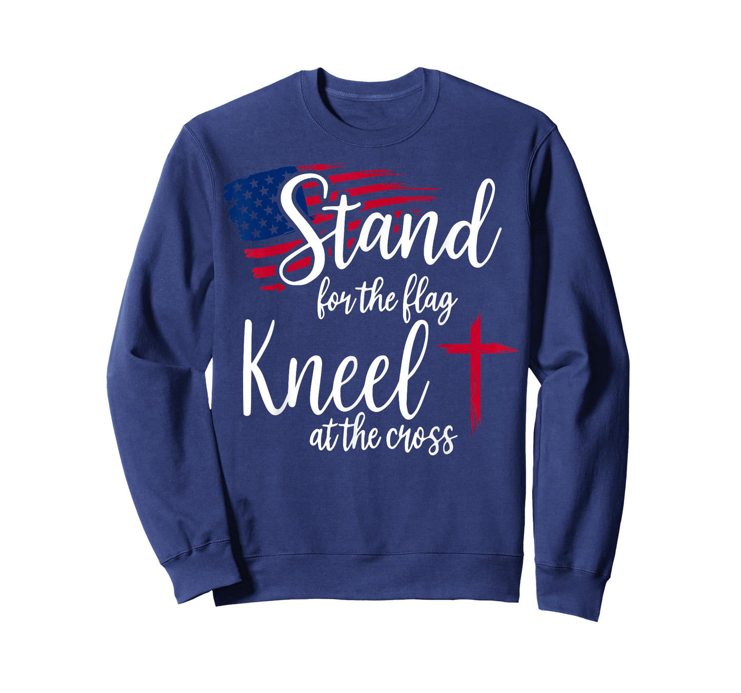 Stand for The Flag, Kneel for The Cross USA Flag T-Shirt