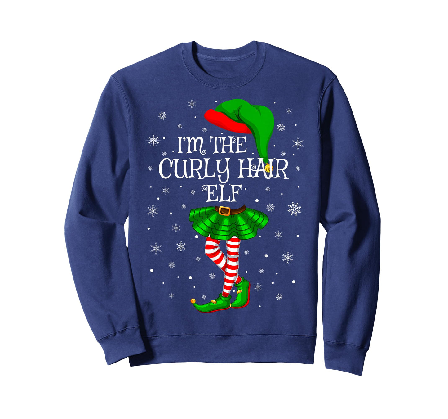 Curly Hair Elf Christmas Family Group Women Girls Xmas T-Shirt