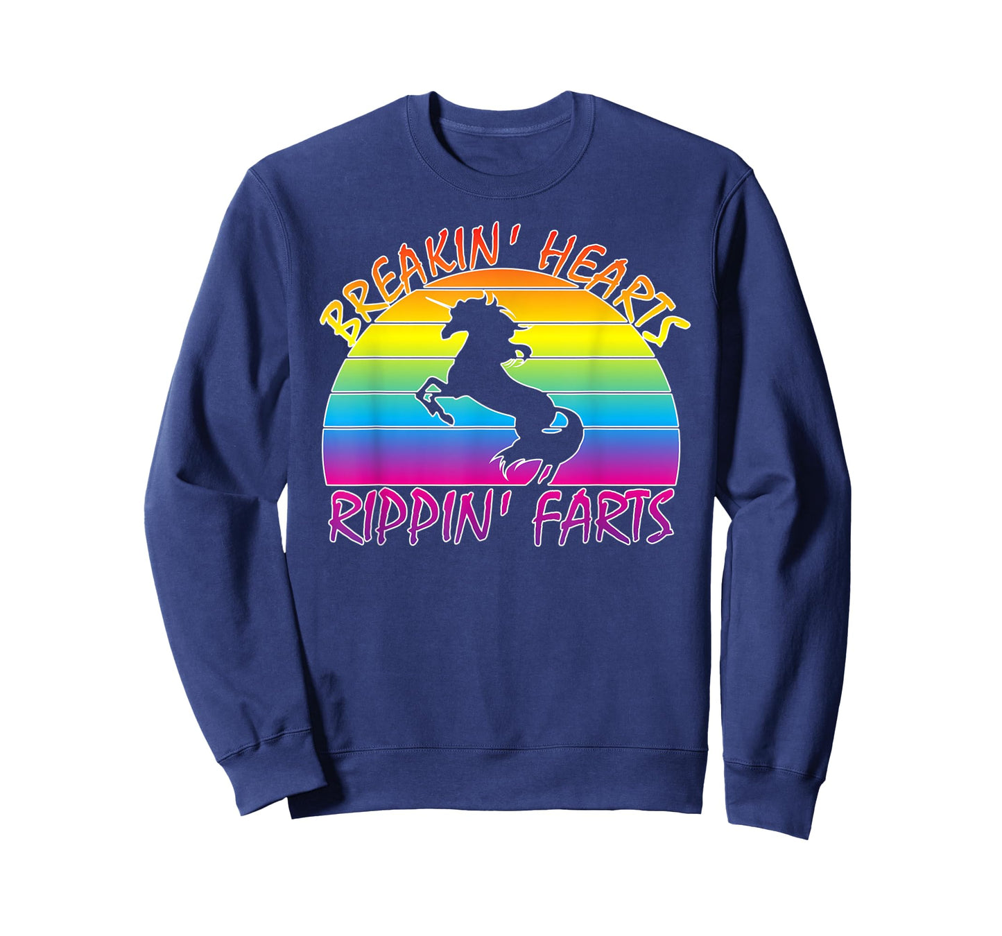 Funny Rainbow Unicorn Breaking Hearts Ripping Farts T-Shirt
