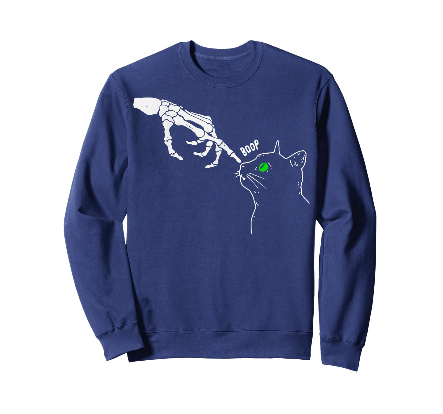 Skeleton Hand Boop On A Cat's Nose Funny Halloween Graphic T-Shirt