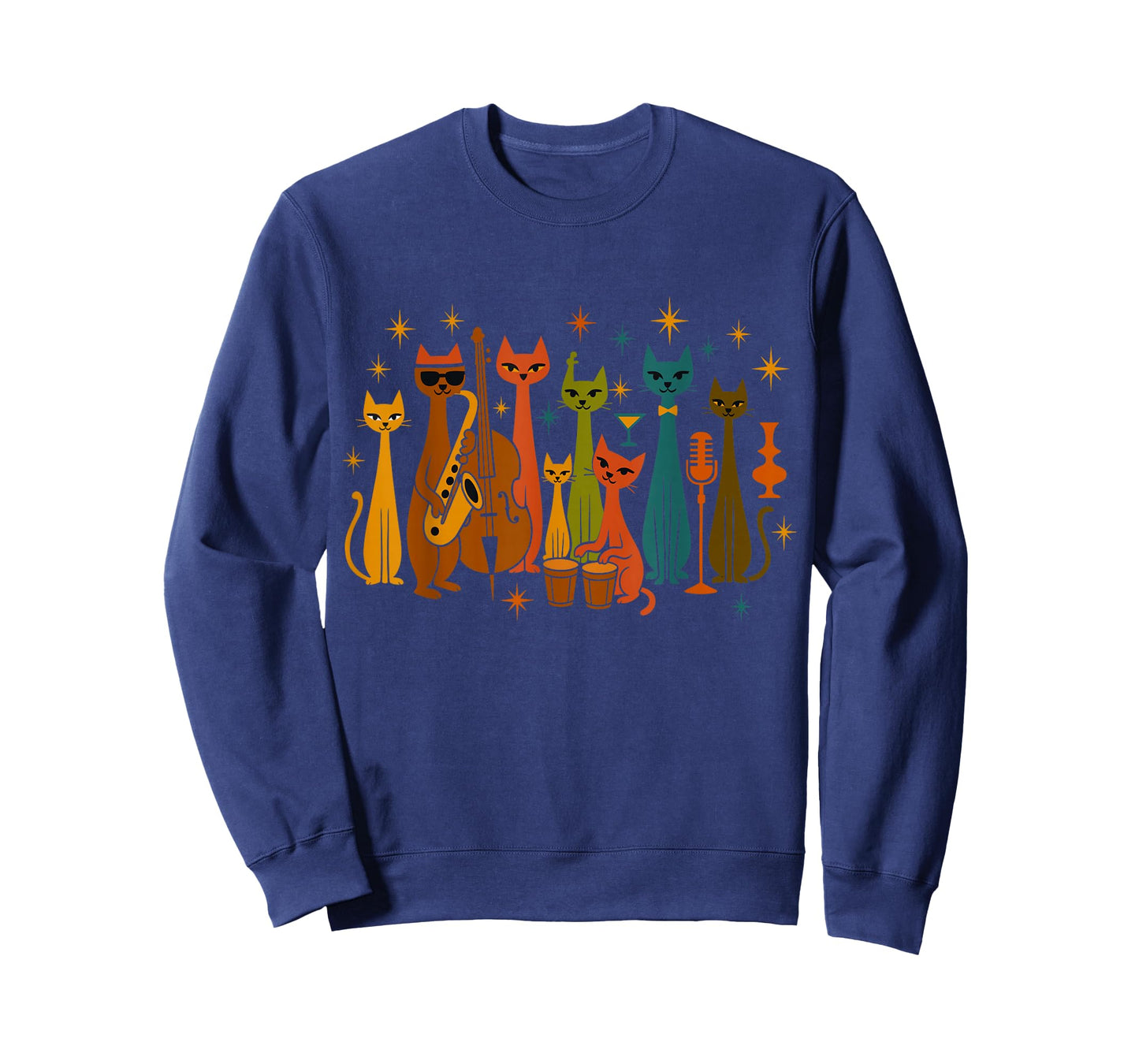 Mid Century Modern Band Cats Retro 50s 60s Style T-Shirt