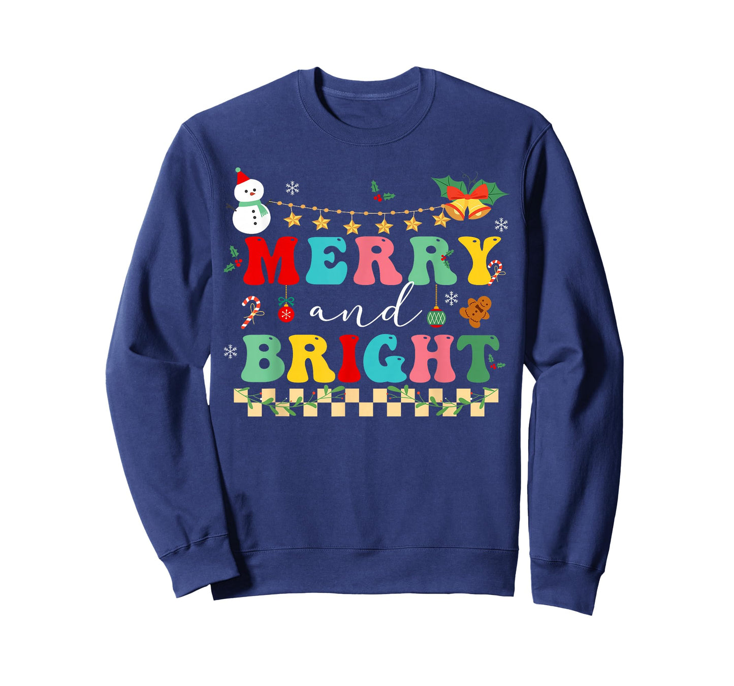 Retro cute Groovy Merry Christmas Bright Family Pajamas T-Shirt