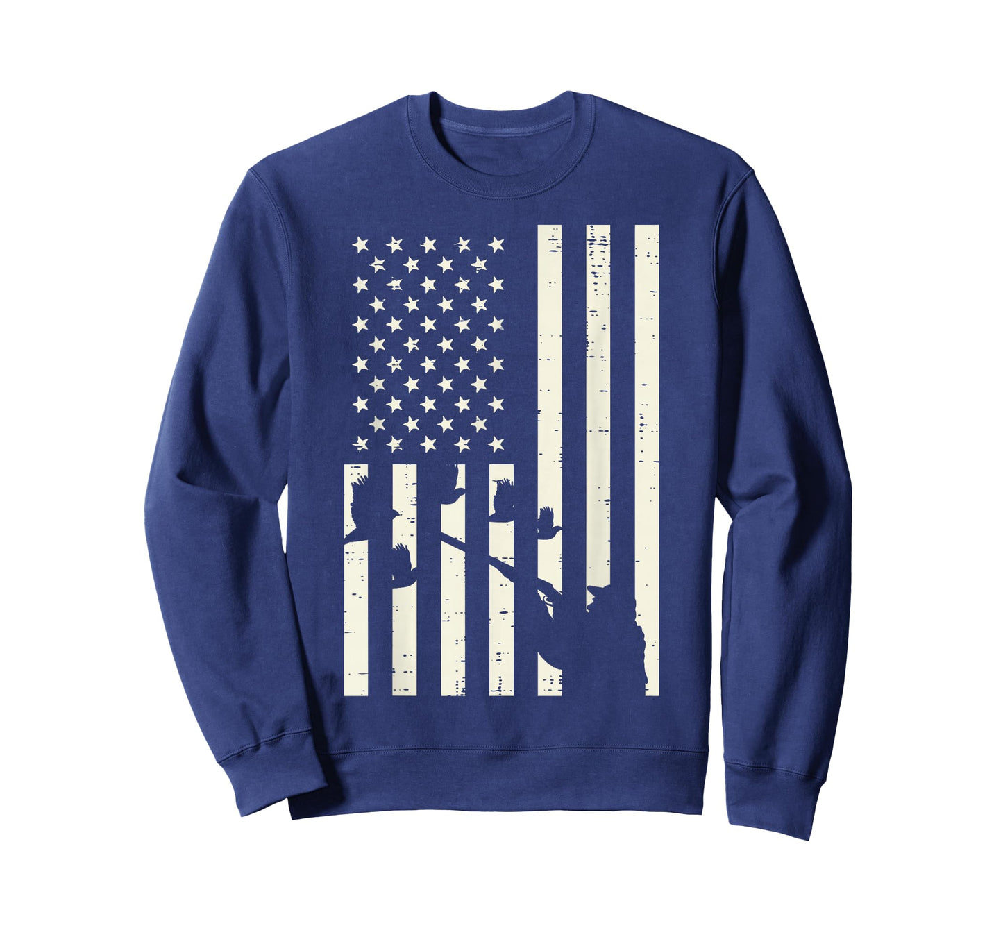 Flag Quail Pheasant Hunting Vintage Upland Hunt Patriotic T-Shirt
