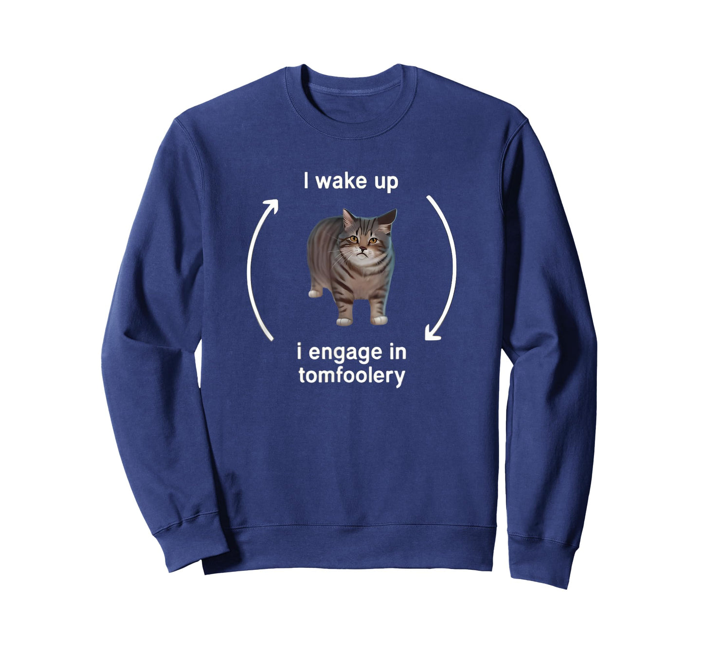 I Wake Up I Engage in Tomfoolery Funny Cat Meme T-Shirt