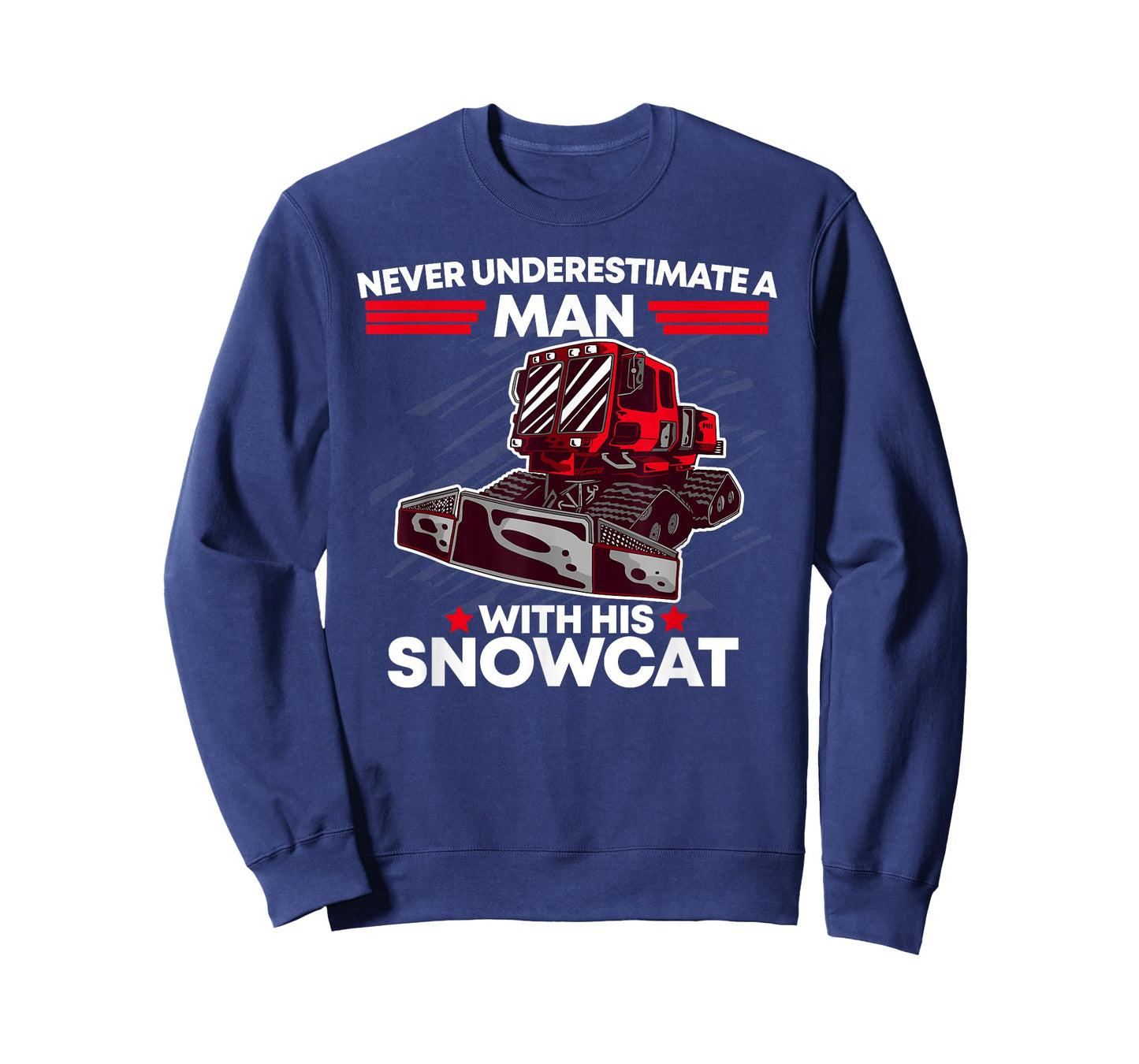 Snowcat Man Dad Groomer Cool Winter Sports US Flag T-Shirt