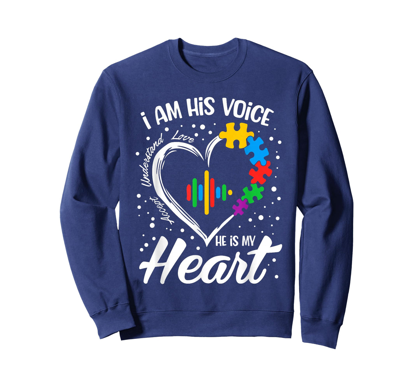 Autism Awareness Mom Shirt I Am His Voice He Is My Heart T-Shirt