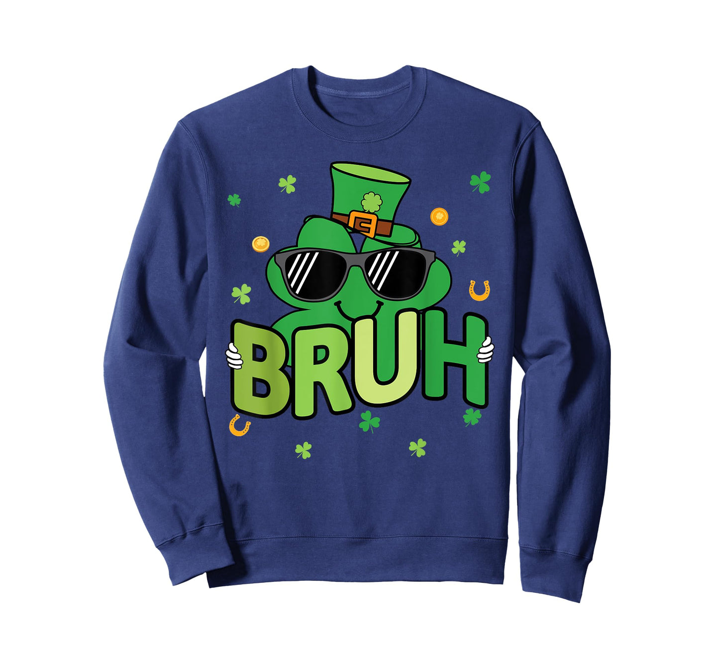 Funny Bruh St Patrick's Day Shamrock Men Women Kids Boys T-Shirt
