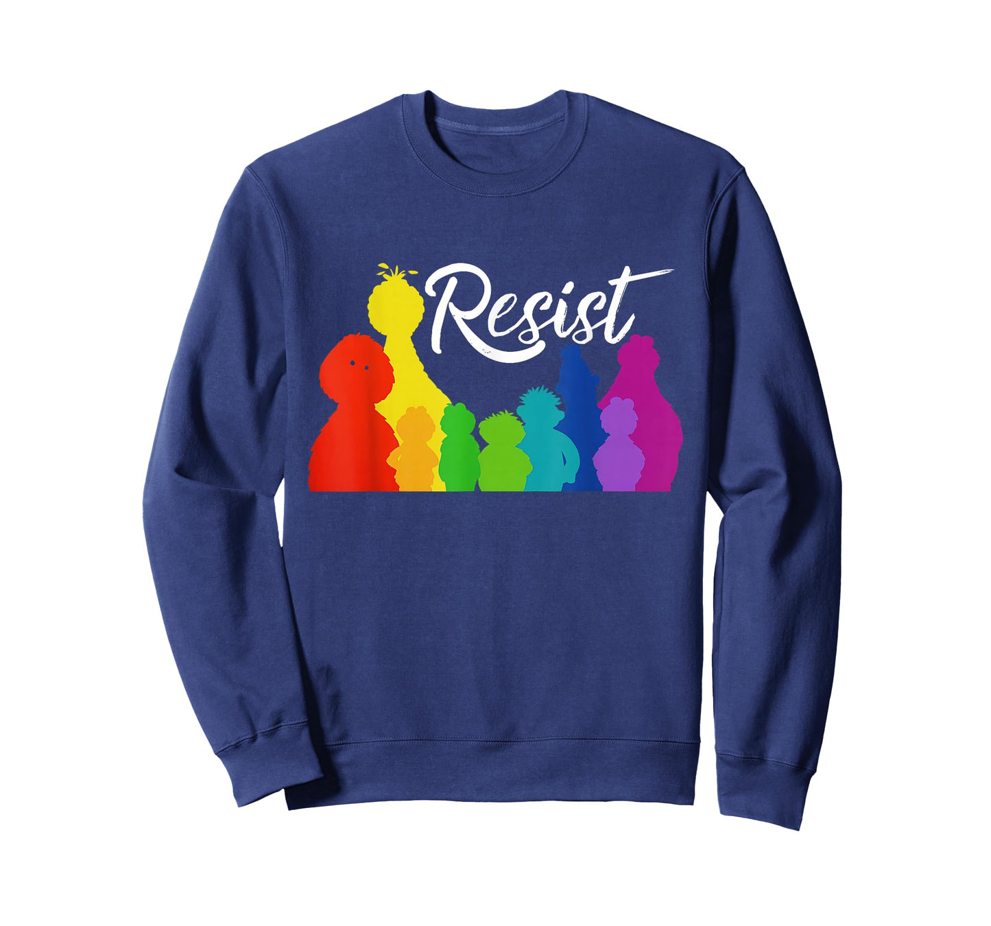 Resist Save P.B.S, Rainbow Silhouette Design Graphic Tee T-Shirt