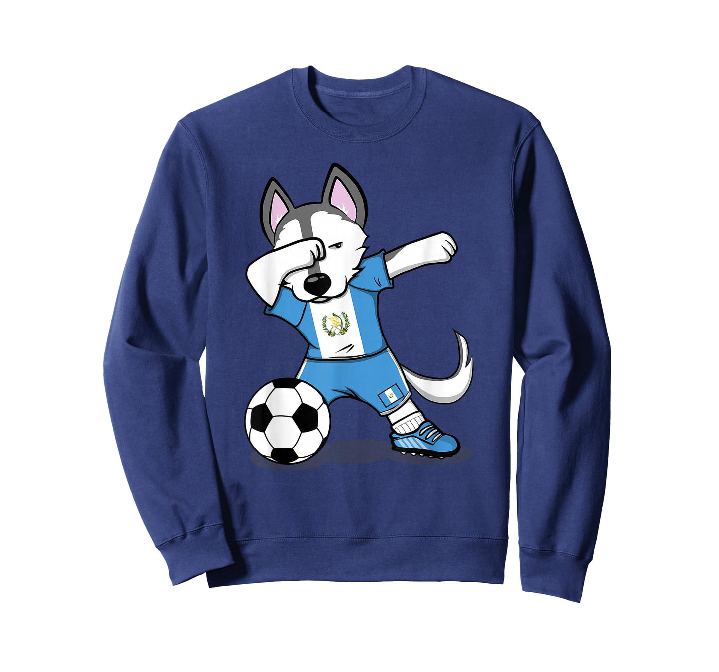 Dabbing Husky Guatemala Soccer Fans Jersey Guatemalan Flag T-Shirt