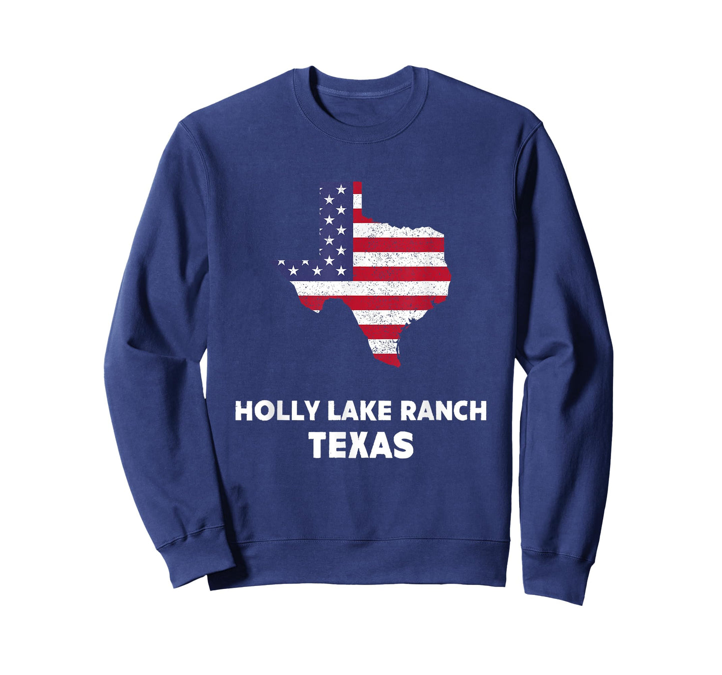 Distressed Patriotic USA Flag Holly Lake Ranch, Texas T-Shirt for Women Men