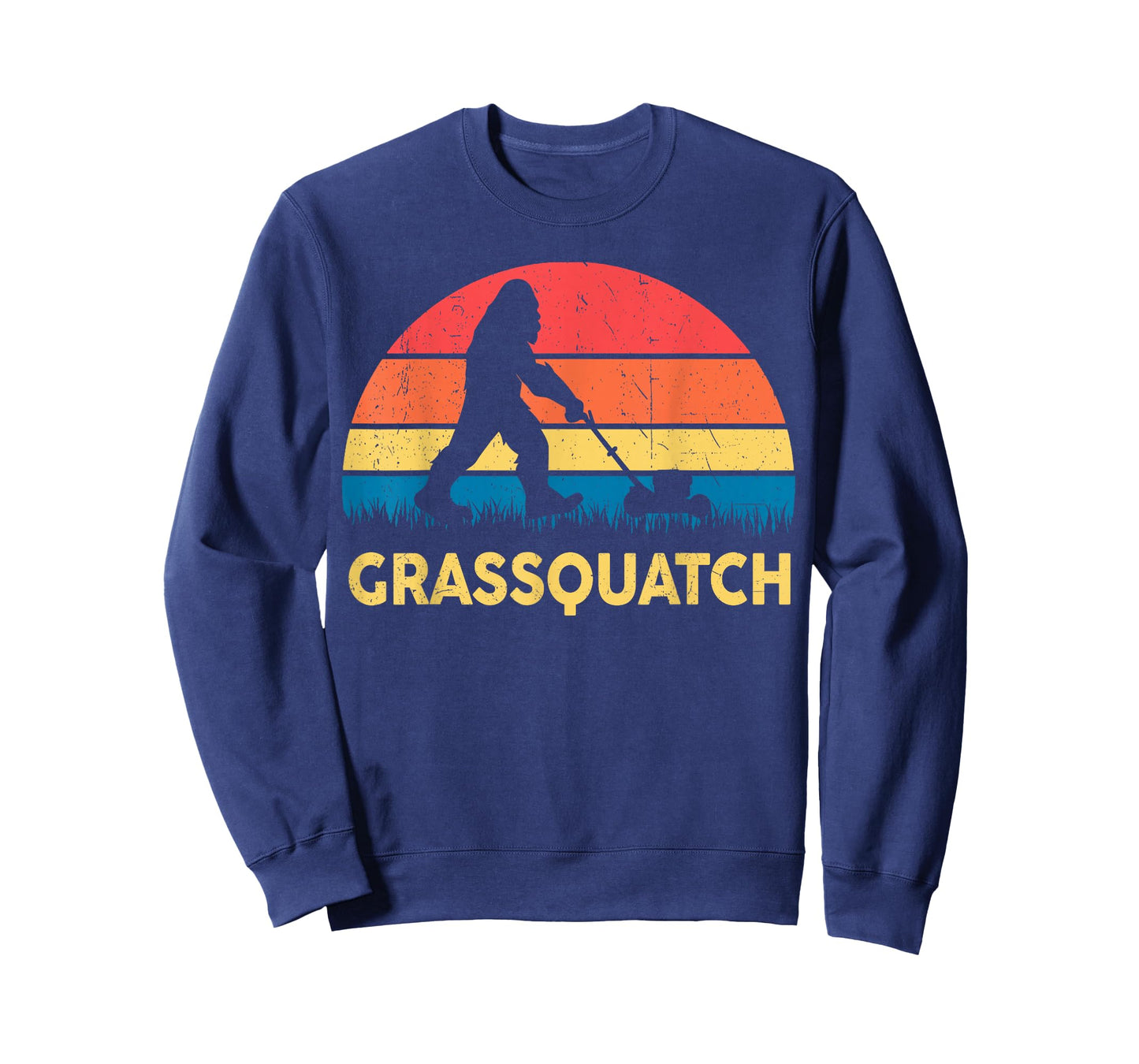 Dad Lawn Mowing Grassquatch Bigfoot Mower Gift Funny Garden T-Shirt