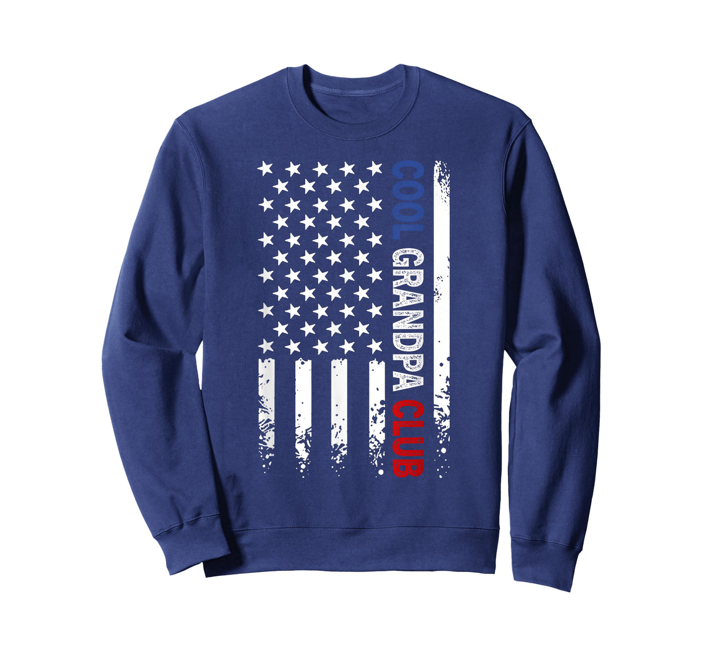 Cool Grandpa Club Retro American Flag for Papa Daddy Mens T-Shirt