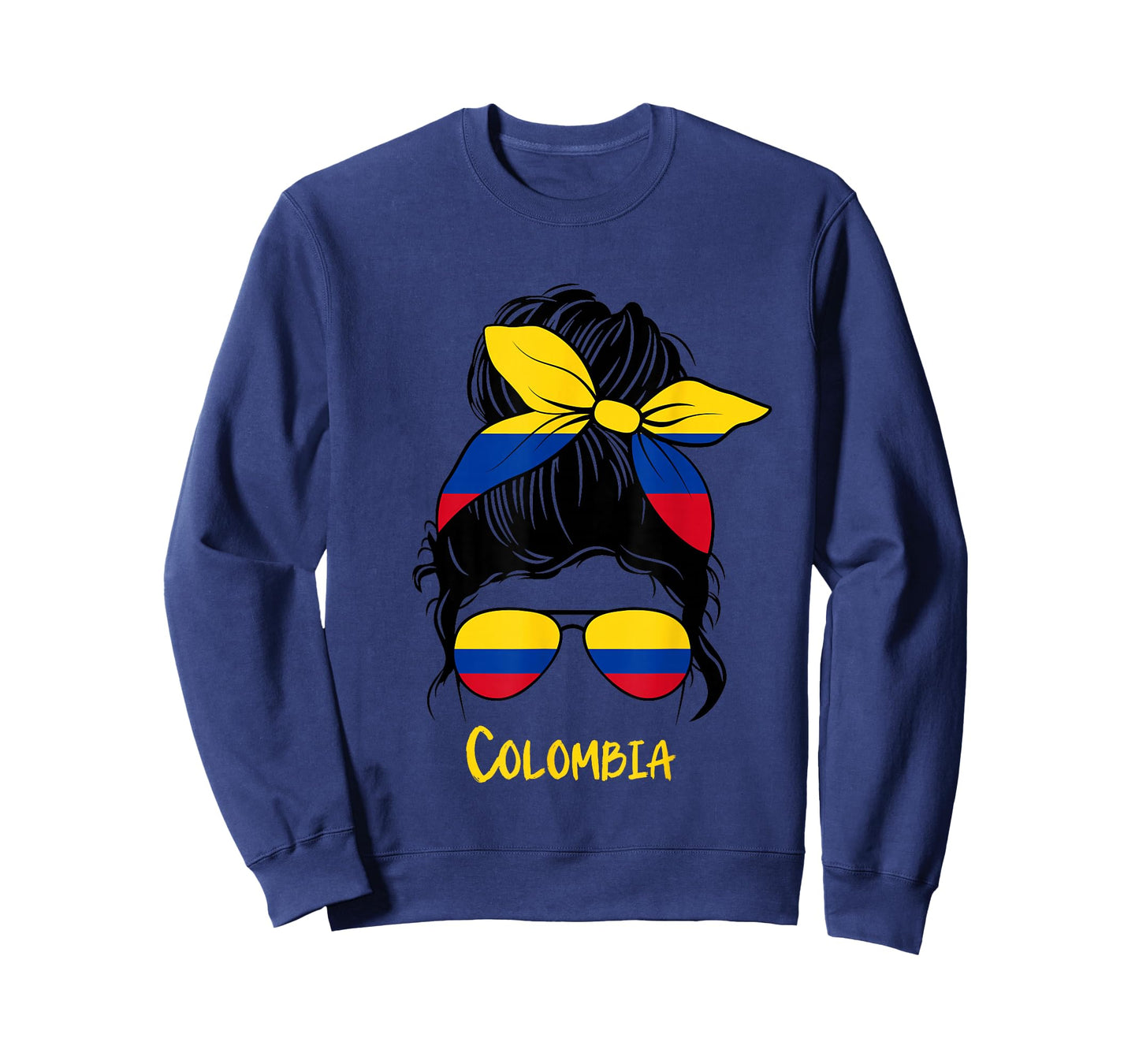 Colombian Girl Bandana Glasses Flag Colors Latina Pride T-Shirt