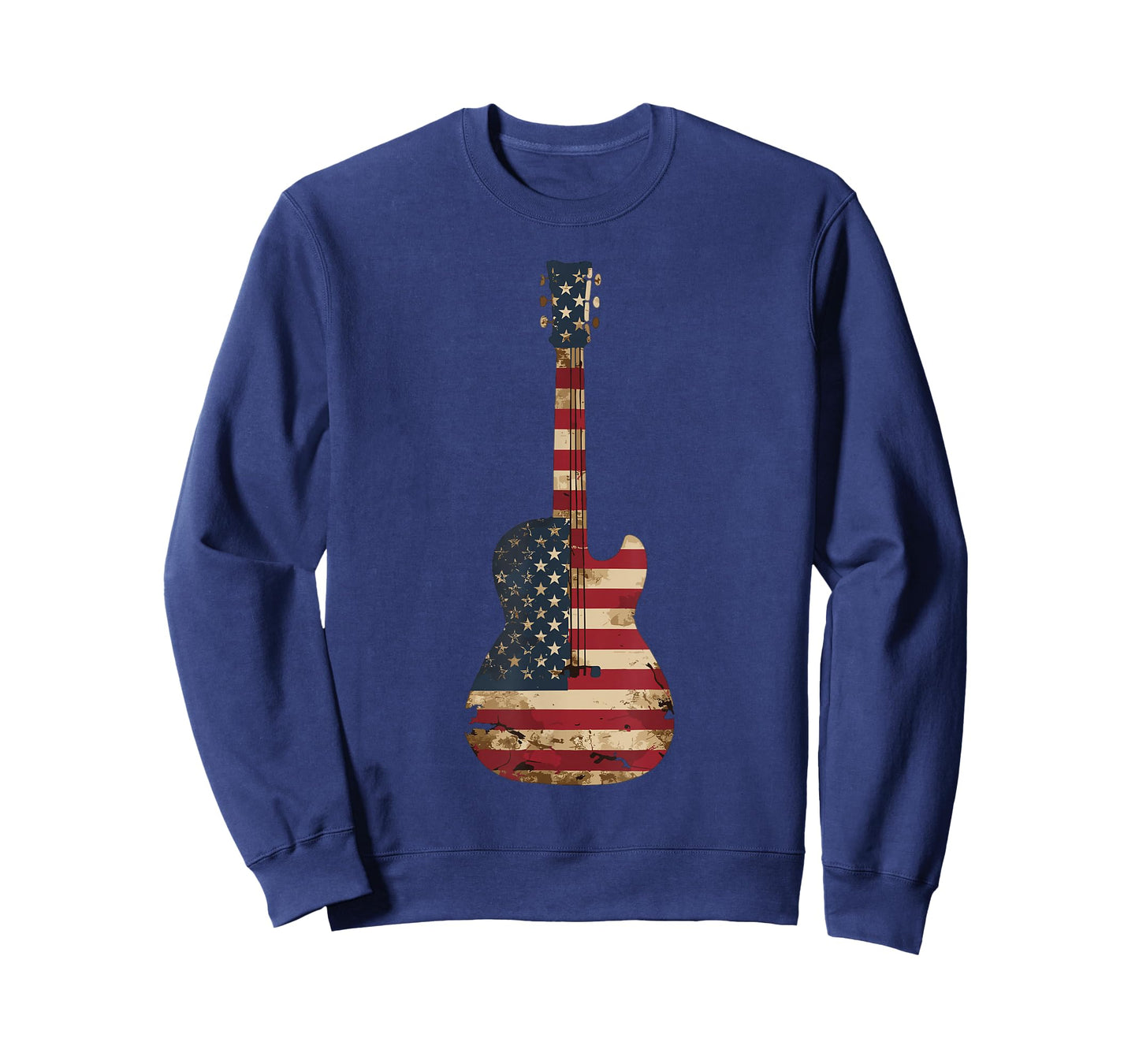 Guitars Vintage US American Flag Guitar T-Shirt