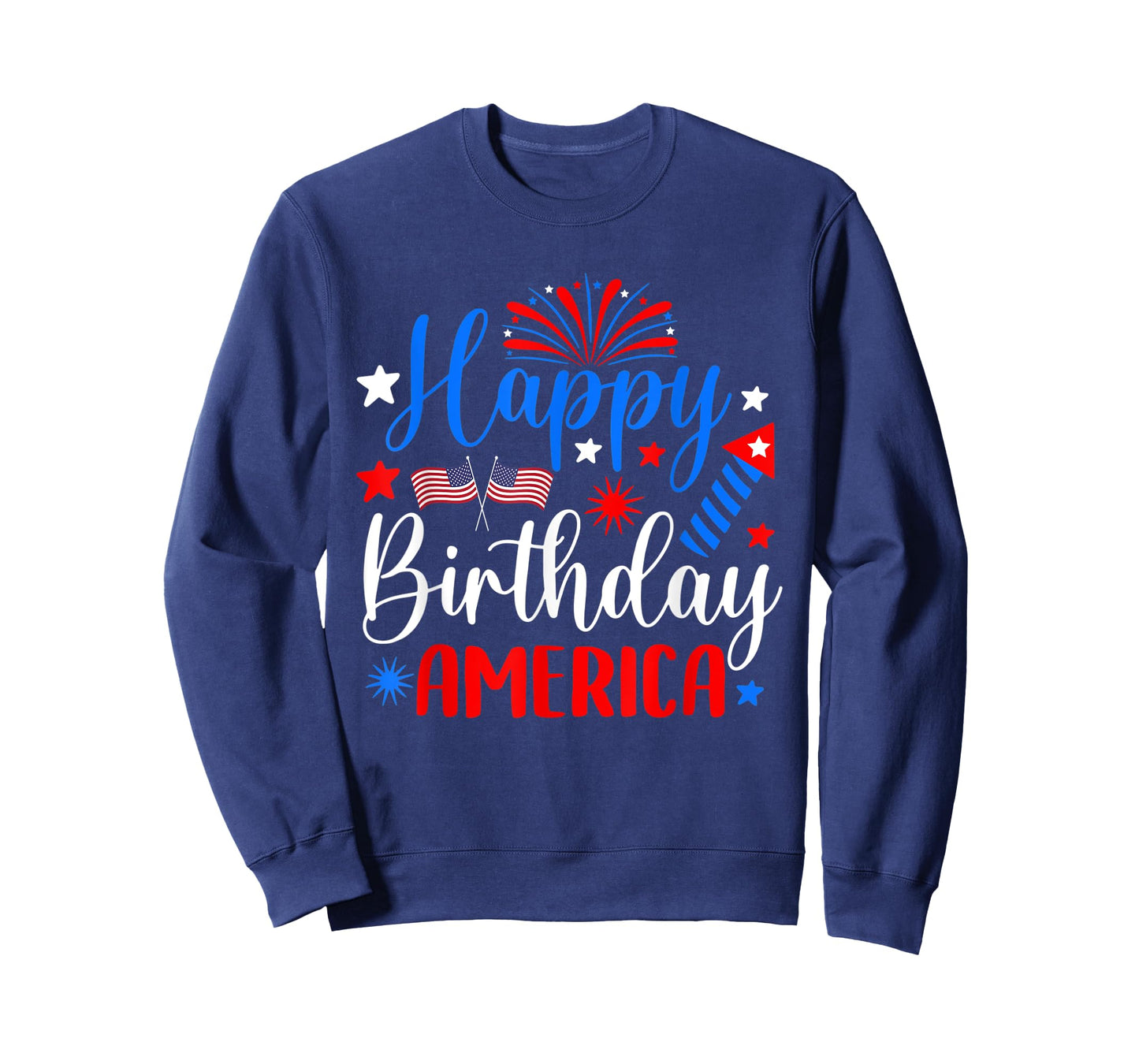 Happy Birthday America 4th Of July Funny Us flag fireworks T-Shirt for Women Kids Men