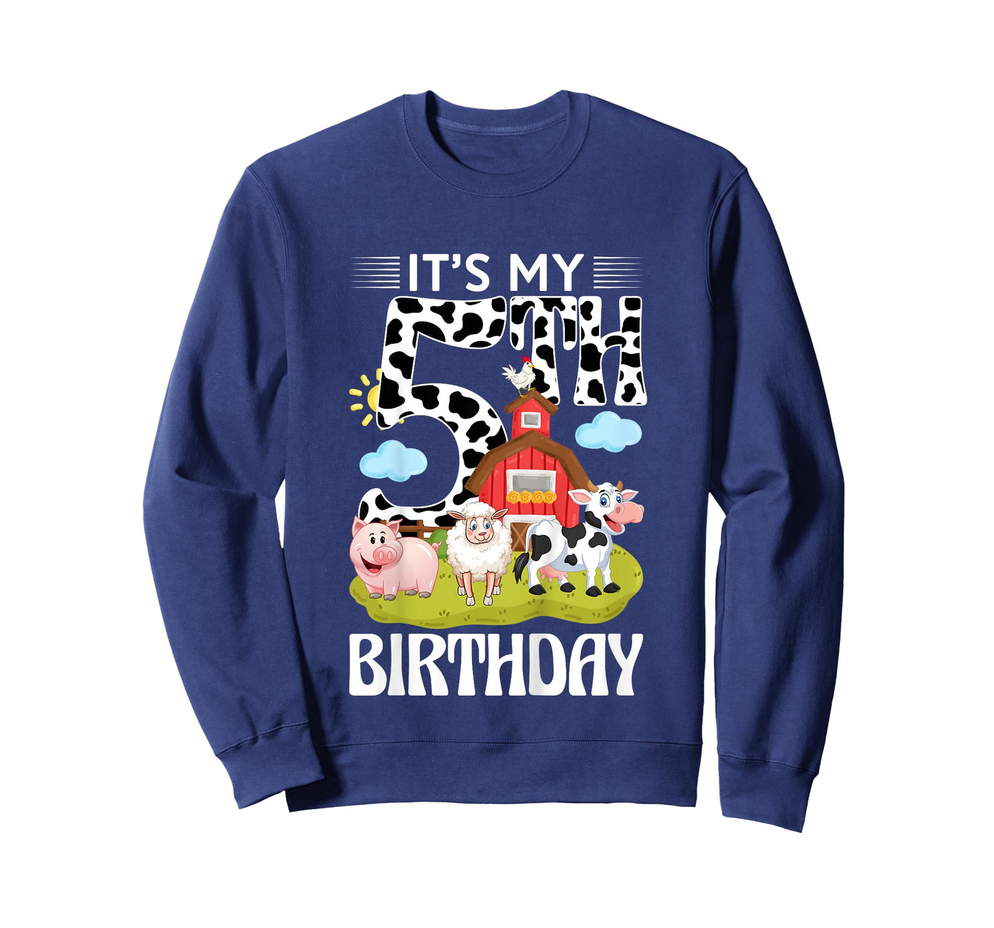 Cute It's My 5th Birthday 5 Years Old Farm Theme 5th B-day T-Shirt