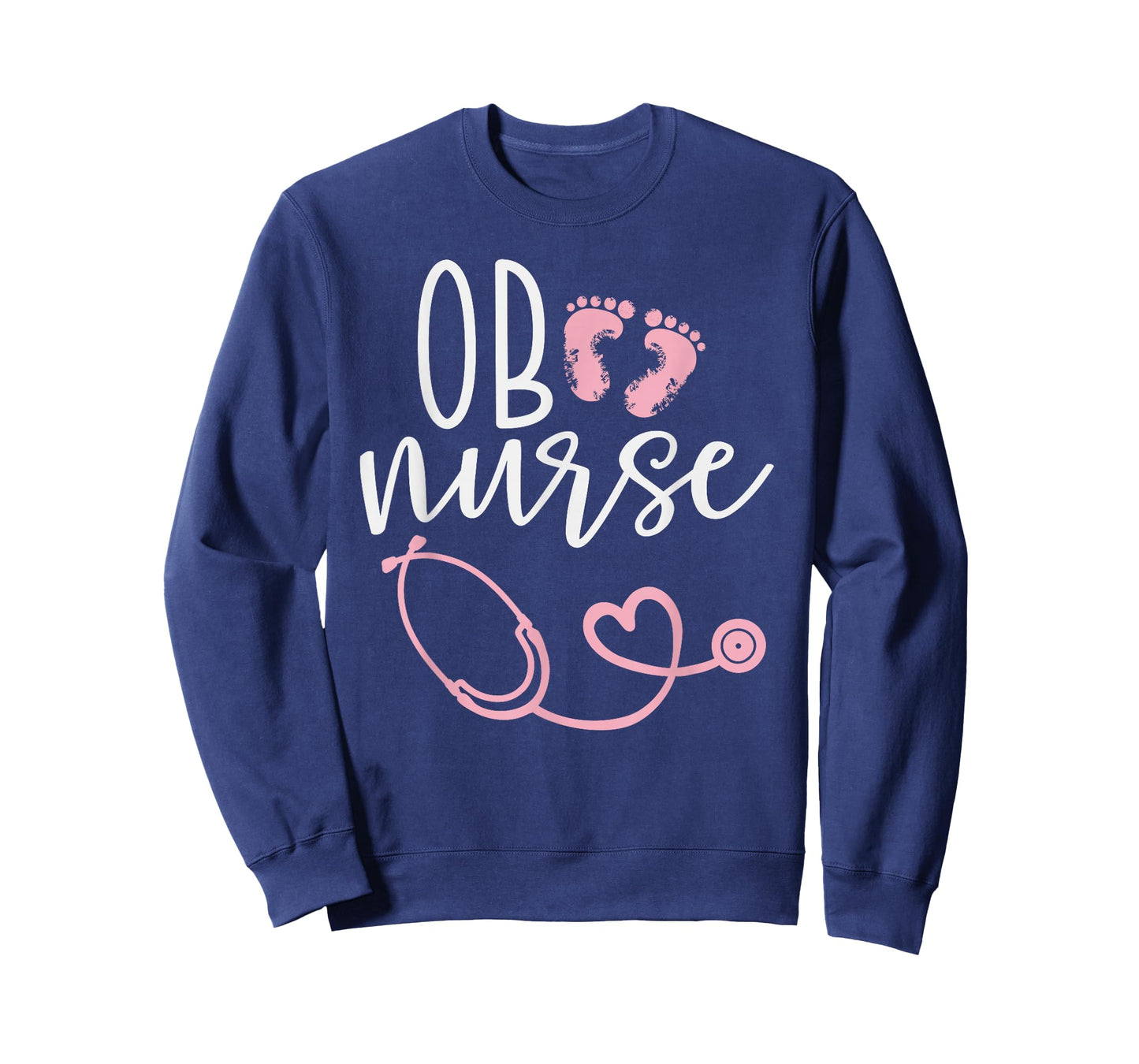 Cute OB Nurse Baby Feet Heart Design T-Shirt