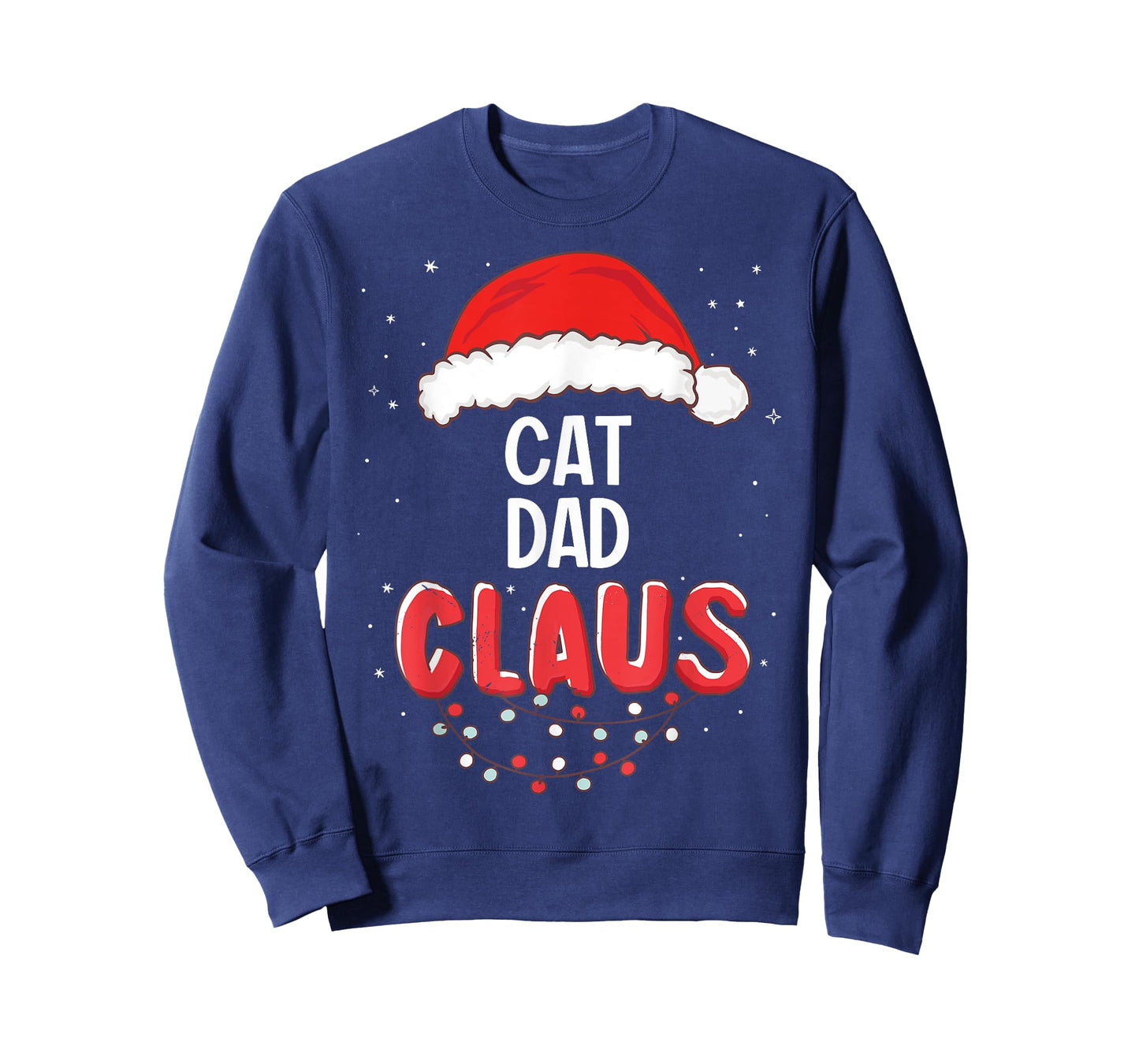 Cat Dad Santa Claus Christmas Matching Costume T-Shirt for Men Women