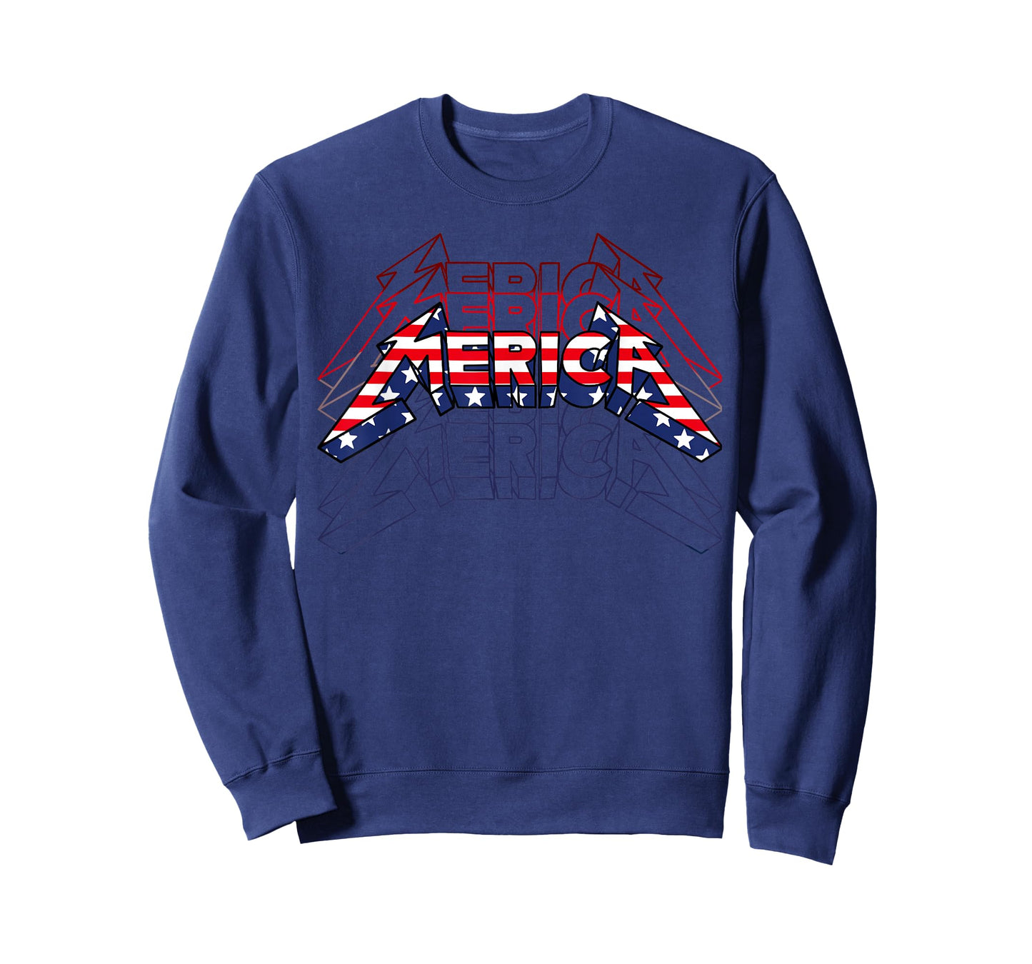 Merica Rock Sign 4th of July Vintage American Flag Funny USA T-Shirt