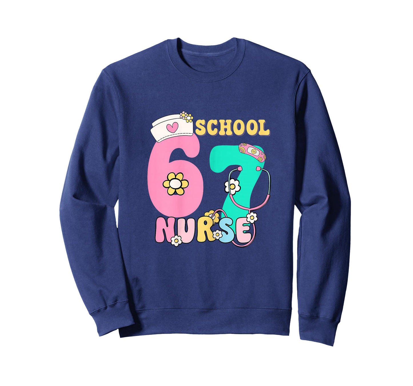 67 Meme Funny School Nurse Pastel Retro Design T-Shirt
