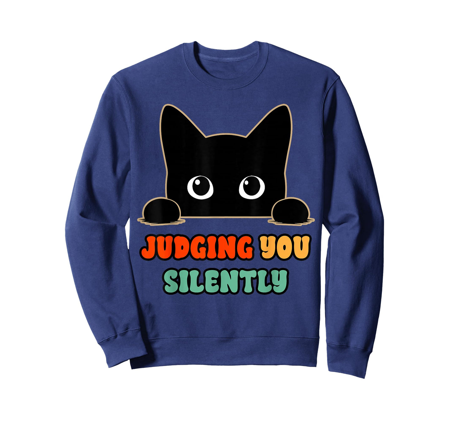 Judging You Silently Funny Saying Black Cat Lover Sarcastic T-Shirt