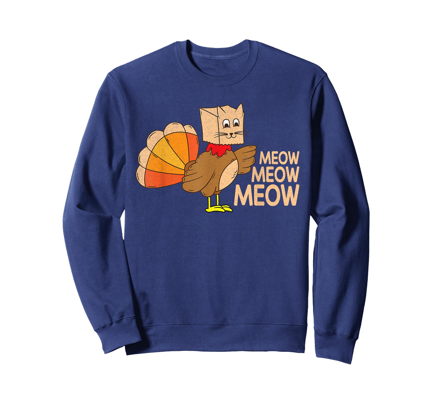Funny Thanksgiving Fake Cat Meow Thanksgiving Turkey T-Shirt