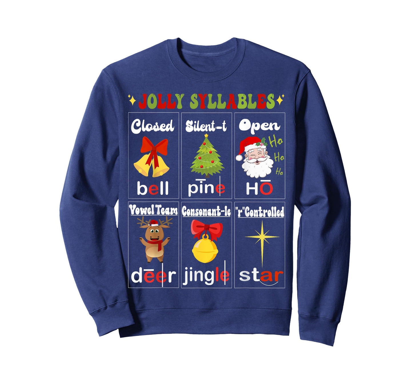 Christmas Reading Teacher Syllable Types Reading Teacher T-Shirt